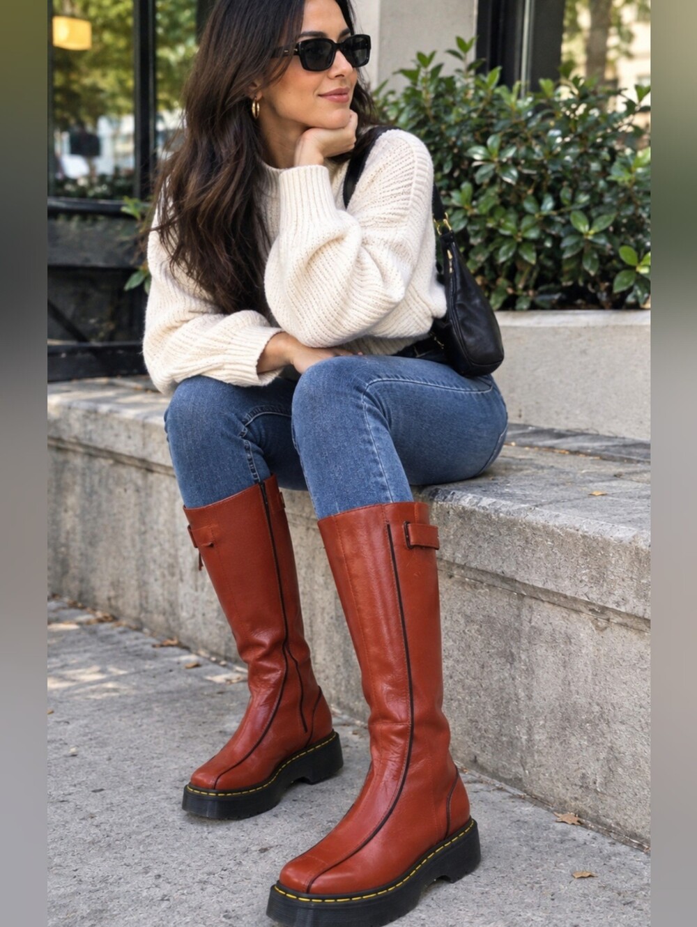 New Dr. Martens Buzz Hi Red Leather Womens Platforms Boot Size 6